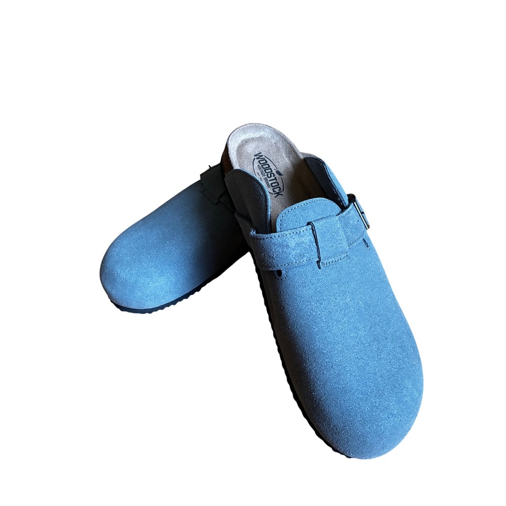 Woodstock Blue Grey Suede Clogs Mules Mens 10.5